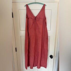 Lou & Grey linen sleeveless dress with keyhole detail